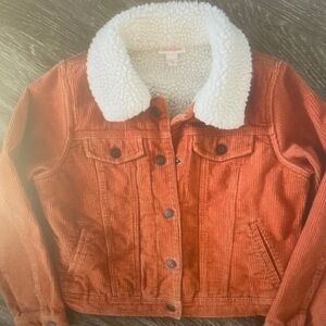 Rust Corduroy Jacket with Sherpa Collar